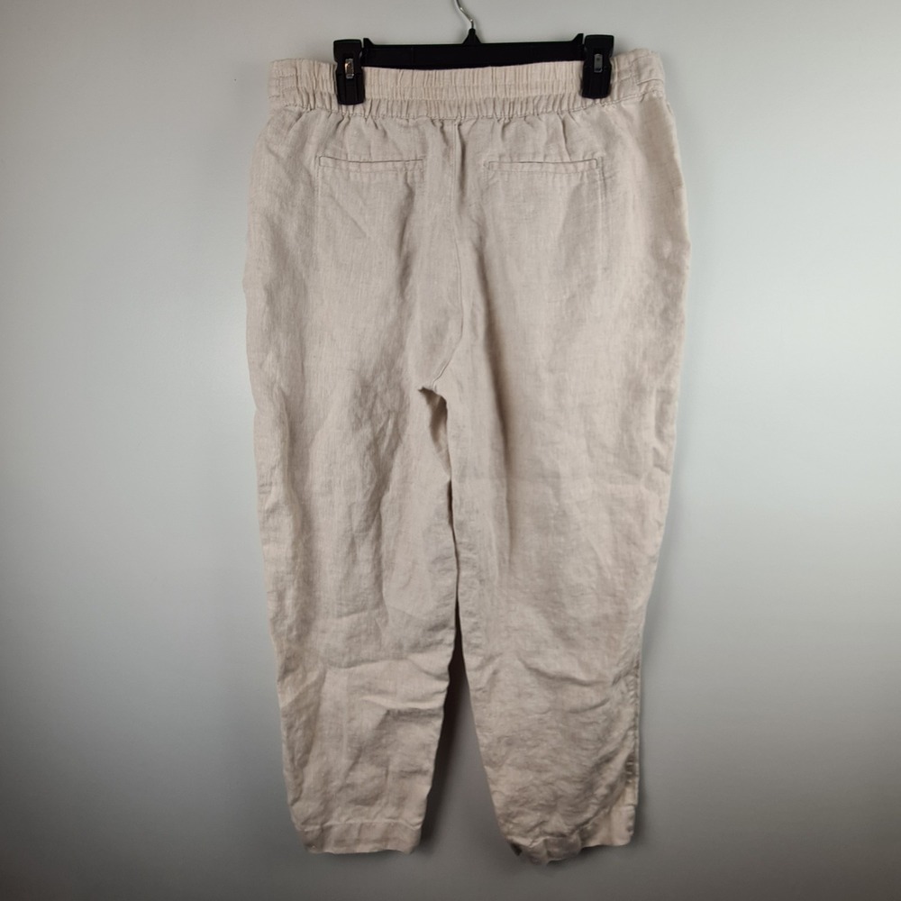 Athleta Women's Size 14 Beige Linen Voyager Chambray Pants Lightweight Ankle‎ - Picture 6 of 11